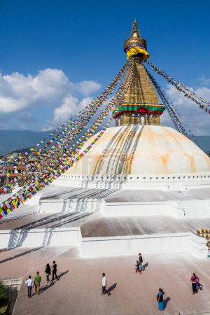 Téléchargez les photos : Boudhanath Stupa, un site bouddhiste emblématique à Katmandou, Népal. - en image libre de droit