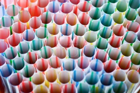 Photo for Top view of a group of plastic straws - Royalty Free Image
