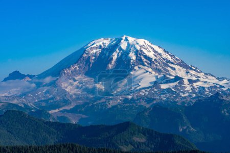 Photo for Mount Rainier glaciers in Washington on a sunny august day in 2019 - Royalty Free Image