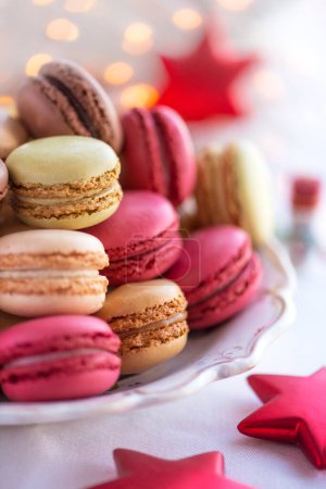 Photo for Christmas macarons  vertical ,selective focus  for copy space - Royalty Free Image