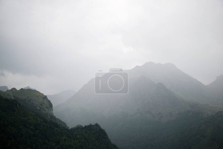 Photo for Hilly landscape during a storm in the Pyrenees. - Royalty Free Image