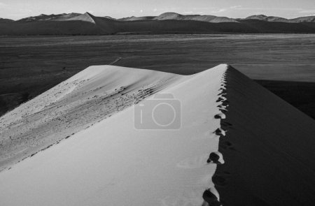 footsteps along sand dune 45, Namib Desert, Namibia