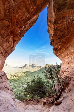 Foto de Imagen vertical de la cueva que se abre a Mountain View - Imagen libre de derechos