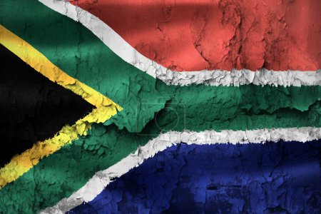 Foto de 3D-Illustration of a South Africa flag  on grunge cracked wall - Imagen libre de derechos