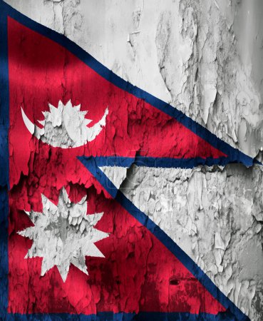 Photo for 3D-Illustration of a Nepal flag on grunge cracked wall - Royalty Free Image