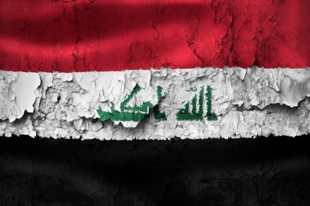 Photo for 3D-Illustration of a Iraq flag on grunge cracked wall - Royalty Free Image