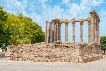 Dianna Temple in Evora. Ancient roman temple in the old city of Evora