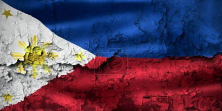 Photo for 3D-Illustration of a Philippines flag on grunge cracked wall - Royalty Free Image
