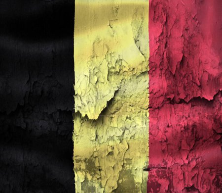Foto de Bandera de Bélgica en grunge agrietado pared - Imagen libre de derechos
