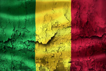 Photo for 3D-Illustration of a Mali flag  on grunge cracked wall - Royalty Free Image