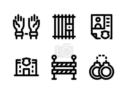 Illustration for Simple Set of Justice And Law Related Vector Line Icons. Contains Icons as Arrest, Prison, Suspect and more. - Royalty Free Image