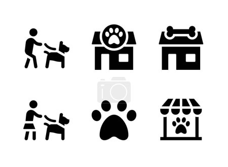 Einfaches Set von Pets Shop Vector Solid Icons. Enthält Symbole wie Hund an der Leine, Pet Store und mehr.