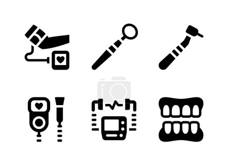 Illustration for Simple Set of Medical Equipment Related Vector Solid Icons. Contains Icons as Blood Pressure, Dental Mirror and more. - Royalty Free Image