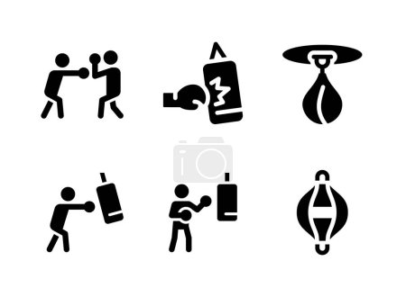 Illustration for Simple Set of Boxing Related Vector Solid Icons. Contains Icons as Punch, Speed Bag and more. - Royalty Free Image
