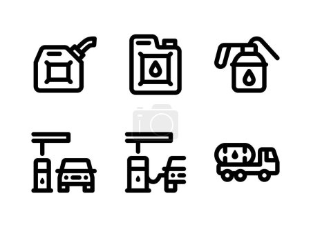 Simple Set of Oil and Gas Related Vector Line Icons. Contains Icons as Gasoline Can, Gas Station, Oil Canister and more.