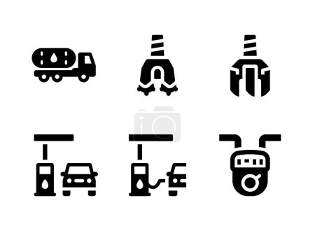 Illustration for Simple Set of Oil and Gas Related Vector Solid Icons. Contains Icons as Oil Truck, Drill Bit, Gas Station and more. - Royalty Free Image