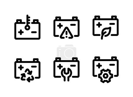 Simple Set of Battery Status Related Line Icons. Contains Icons as Car Battery Temperature, Alert and more.