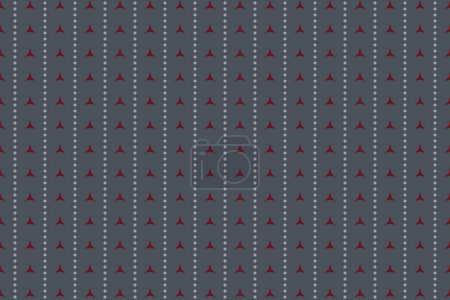 Foto de Vertical dots and triangle of pattern. Design of dash line red on blue background. Design print for illustration, texture, wallpaper, background. Set 1 - Imagen libre de derechos