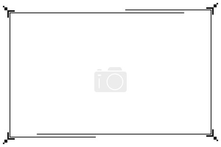 Téléchargez les photos : Frame of border rectangle  line. Design of simple stripe black on white background. Design print for placard, illustration, certificate, card, background. Set 5 - en image libre de droit