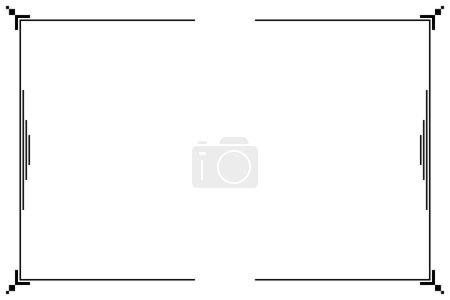Téléchargez les photos : Frame of border rectangle  line. Design of simple stripe black on white background. Design print for placard, illustration, certificate, card, background. Set 4 - en image libre de droit