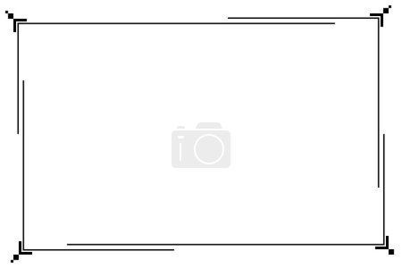 Téléchargez les photos : Frame of border rectangle  line. Design of simple stripe black on white background. Design print for placard, illustration, certificate, card, background. Set 3 - en image libre de droit