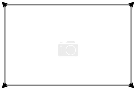 Foto de Rectangle of border frame. Design of stripe black on white background. Design print for illustration, texture, placard, certificate, background. Set 13 - Imagen libre de derechos