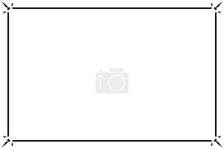 Foto de Rectangle of border frame. Design of stripe black on white background. Design print for illustration, texture, placard, certificate, background. Set 12 - Imagen libre de derechos