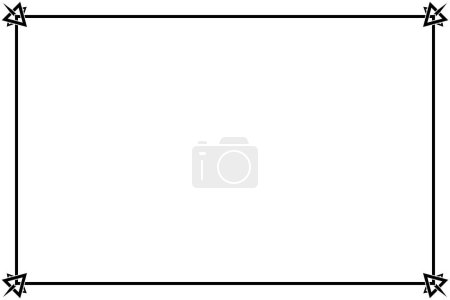 Foto de Rectangle of border frame. Design of stripe black on white background. Design print for illustration, texture, placard, certificate, background. Set 11 - Imagen libre de derechos