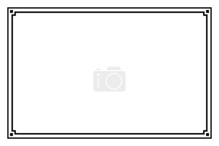 Photo for Rectangle of border frame. Design of stripe black on white background. Design print for illustration, texture, placard, certificate, background. Set 10 - Royalty Free Image