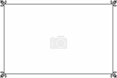 Téléchargez les photos : Rectangle of border frame. Design of stripe black on white background. Design print for illustration, texture, placard, certificate, background. Set 6 - en image libre de droit