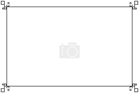 Téléchargez les photos : Rectangle of border frame. Design of stripe black on white background. Design print for illustration, texture, placard, certificate, background. Set 5 - en image libre de droit