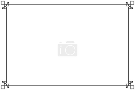Foto de Rectangle of border frame. Design of stripe black on white background. Design print for illustration, texture, placard, certificate, background. Set 4 - Imagen libre de derechos