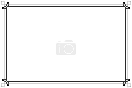 Foto de Rectangle of border frame. Design of stripe black on white background. Design print for illustration, texture, placard, certificate, background. Set 3 - Imagen libre de derechos