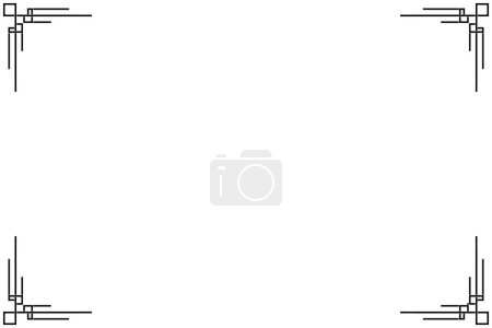 Téléchargez les photos : Rectangle of border frame. Design of stripe black on white background. Design print for illustration, texture, placard, certificate, background. Set 1 - en image libre de droit