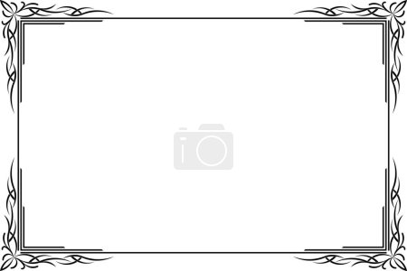 Foto de Rectangle of frame border. Design simple of stripe black on white background. Design print for illustration, certificate, placard, background. Set 21 - Imagen libre de derechos
