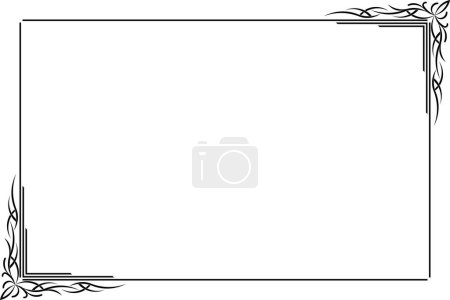 Téléchargez les photos : Rectangle of frame border. Design simple of stripe black on white background. Design print for illustration, certificate, placard, background. Set 22 - en image libre de droit