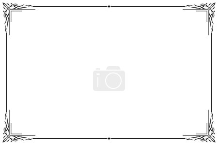Téléchargez les photos : Rectangle of frame border. Design simple of stripe black on white background. Design print for illustration, certificate, placard, background. Set 23 - en image libre de droit
