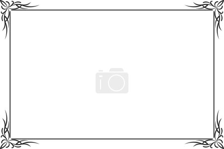 Téléchargez les photos : Rectangle of frame border. Design simple of stripe black on white background. Design print for illustration, certificate, placard, background. Set 20 - en image libre de droit
