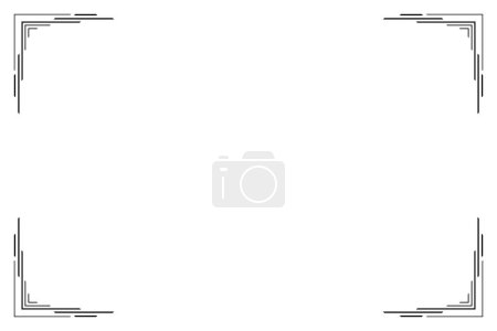 Foto de Rectangle of frame border. Design simple of stripe black on white background. Design print for illustration, certificate, placard, background. Set 25 - Imagen libre de derechos