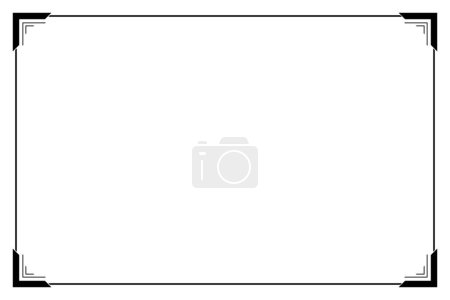 Foto de Rectangle of frame border. Design simple of stripe black on white background. Design print for illustration, certificate, placard, background. Set 27 - Imagen libre de derechos