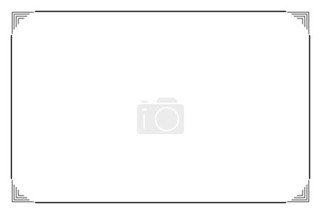 Téléchargez les photos : Rectangle of frame border. Design simple of stripe black on white background. Design print for illustration, certificate, placard, background. Set 28 - en image libre de droit