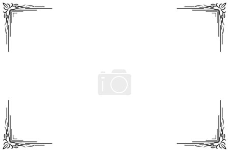 Téléchargez les photos : Rectangle of frame border. Design simple of stripe black on white background. Design print for illustration, certificate, placard, background. Set 24 - en image libre de droit