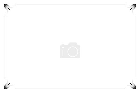 Foto de Rectangle of frame border. Design simple of stripe black on white background. Design print for illustration, certificate, placard, background. Set 31 - Imagen libre de derechos