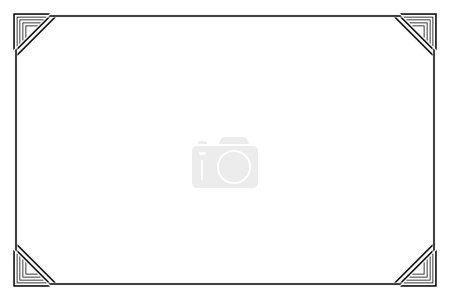 Téléchargez les photos : Rectangle of frame border. Design simple of stripe black on white background. Design print for illustration, certificate, placard, background. Set 29 - en image libre de droit