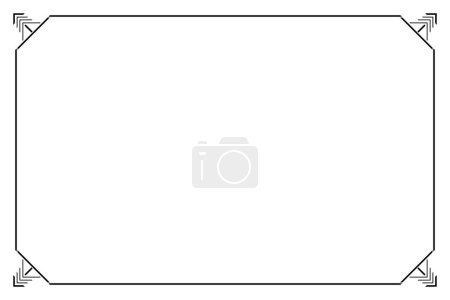Foto de Rectangle of frame border. Design simple of stripe black on white background. Design print for illustration, certificate, placard, background. Set 30 - Imagen libre de derechos