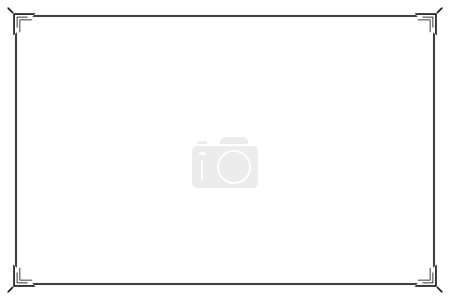 Téléchargez les photos : Rectangle of frame border. Design simple of stripe black on white background. Design print for illustration, certificate, placard, background. Set 33 - en image libre de droit