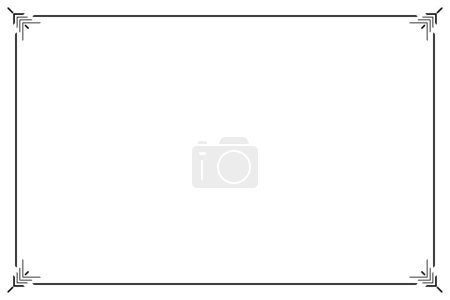 Téléchargez les photos : Rectangle of frame border. Design simple of stripe black on white background. Design print for illustration, certificate, placard, background. Set 32 - en image libre de droit