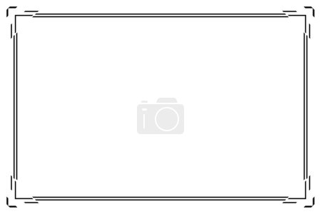 Foto de Rectangle of frame border. Design simple of stripe black on white background. Design print for illustration, certificate, placard, background. Set 37 - Imagen libre de derechos