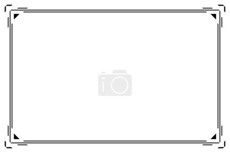 Foto de Rectangle of frame border. Design simple of stripe black on white background. Design print for illustration, certificate, placard, background. Set 38 - Imagen libre de derechos