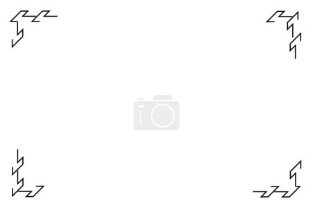 Foto de Rectangle of stripe frame border. Design snow flakes black on white background. Design print for illustration, texture, placard, certificate, background. Set 40 - Imagen libre de derechos